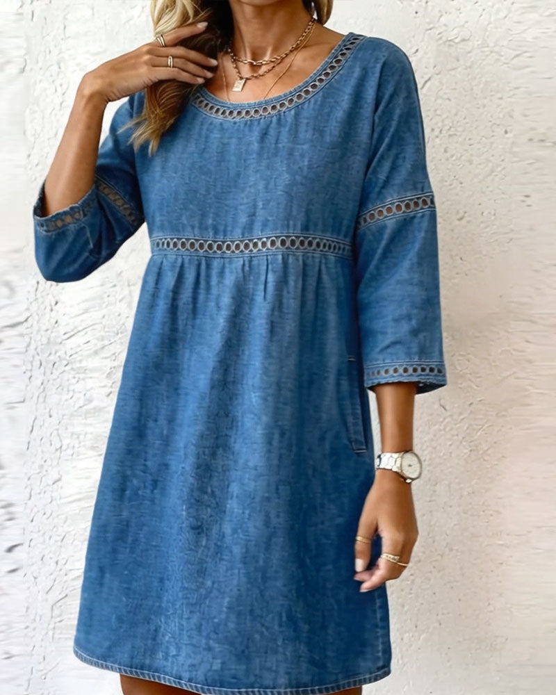 Denavira™ Cut-Out Denim Dress – NAVIOR
