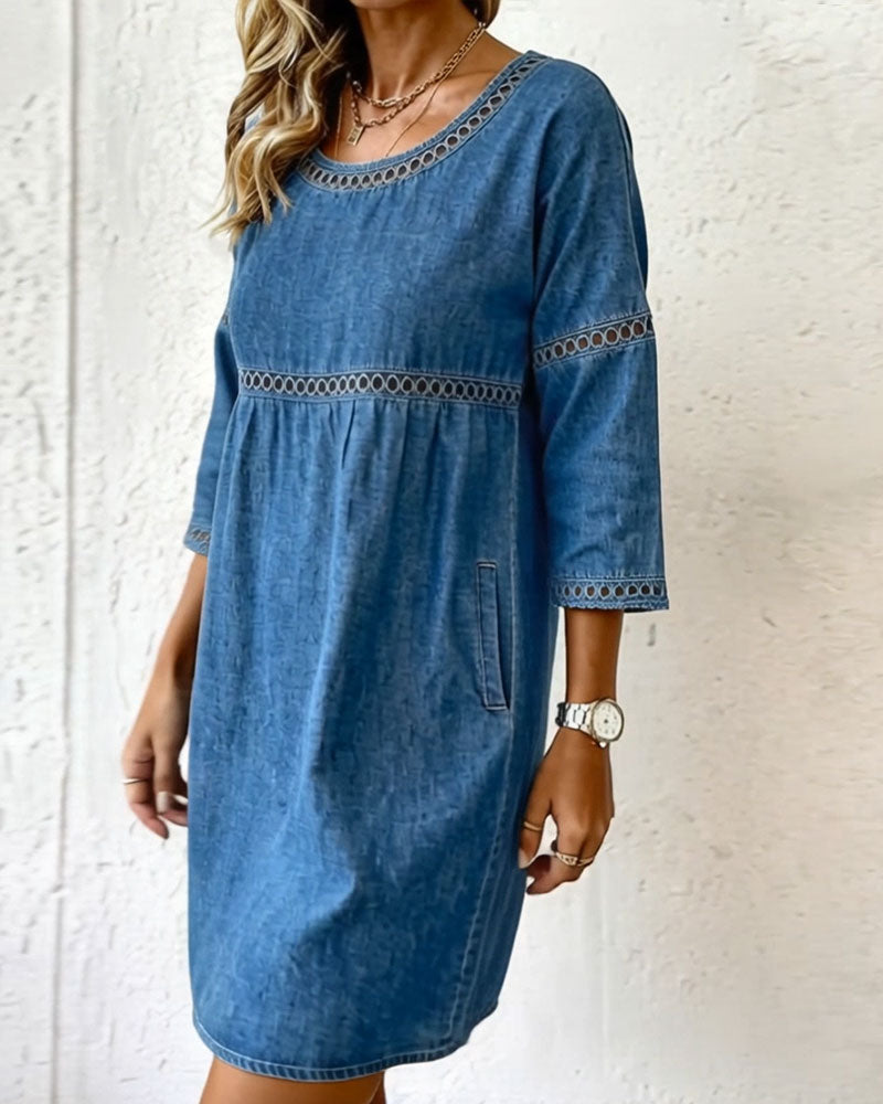 Denavira™ Cut-Out Denim Dress – NAVIOR